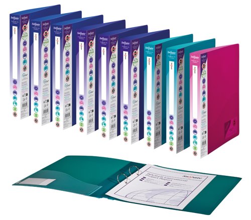 Snopake+Superline+Ring+Binder+2+O-Ring+A4+25mm+Rings+Electra+Assorted+%28Pack+10%29+-+10165