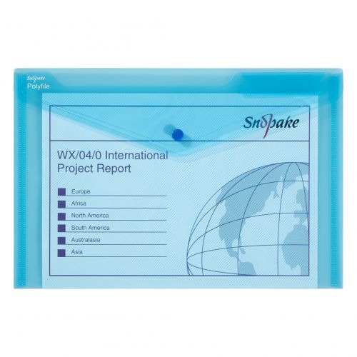 Snopake+Polyfile+Wallet+File+Polypropylene+Foolscap+Blue+%28Pack+5%29+-+11151X