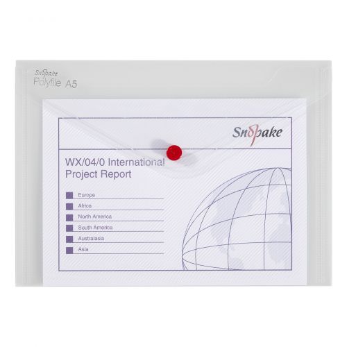 Snopake Polyfile Wallet File Polypropylene A5 Clear (Pack 5) - 11382