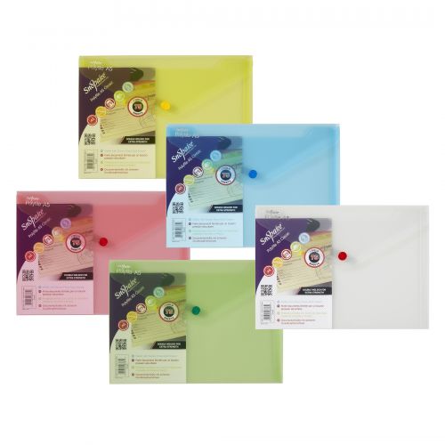 Snopake Polyfile Wallet File Polypropylene A5 Classic Assorted Colours (Pack 5) - 11395