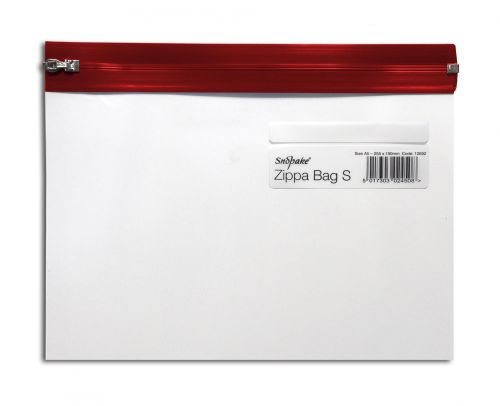 Snopake Zippa Bag Polypropylene A5 140 Micron Red (Pack 25)