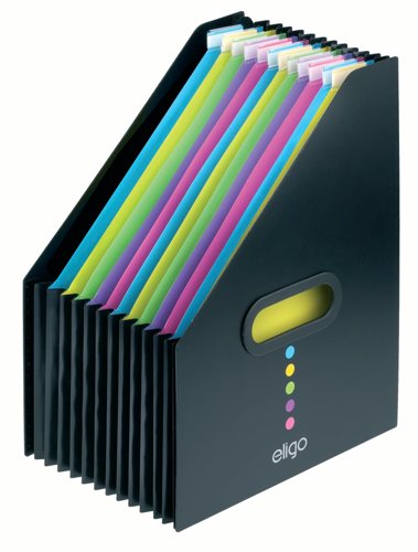 Snopake+Eligo+Desk+Expander+Polypropylene+A4+13+Part+Portrait+Black+-+15171