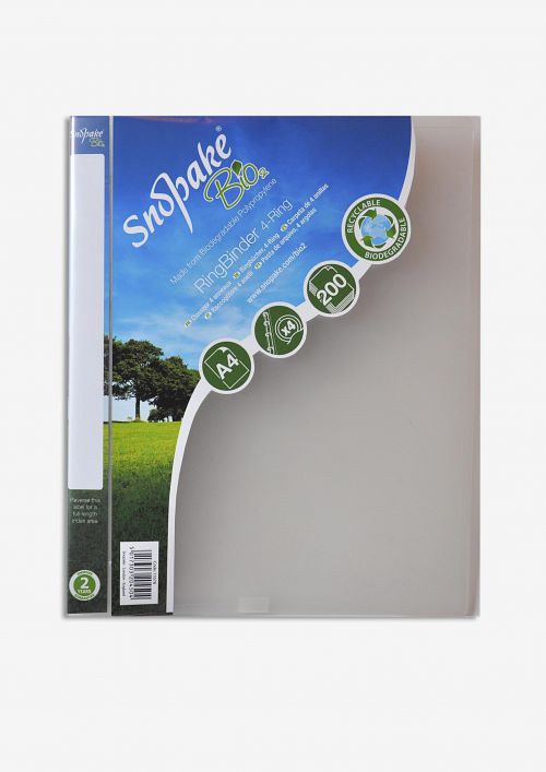 Snopake+Bio2+Ring+Binder+Biodegradable+Polypropylene+2+O-Ring+Size+25mm+A4+Clear+Ref+15431+%5BPack+10%5D