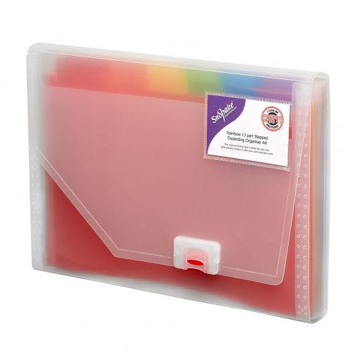 Snopake Rainbow Exanding File Polypropylene A4 13 Part Clear - 15768