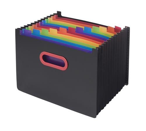 Expanding Files Snopake Rainbow and Black Desk Expander Polypropylene A4 13 Part Black