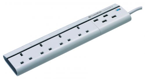 Swordfish+VariSocket+4+%2B+%284+USB%29+Surge+Protected+Power+Board+40313