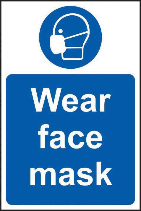 Mandatory Rigid PVC Sign (400 x 600mm) - Wear Face Mask - PPE