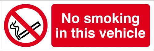 NoSmoking In This Vehicle Sign S/A Vinyl