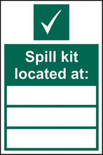 Spill+Kit+Located+At%E2%80%99+Sign%3B+Non+Adhesive+Rigid+1mm+PVC+Board+%28200mm+x+300mm%29