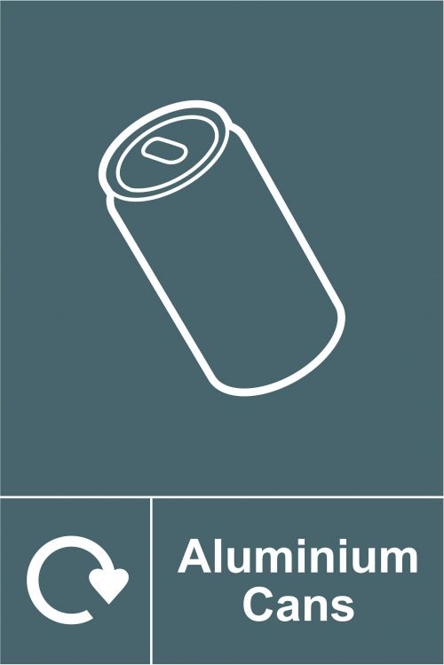 Spectrum Industrial Recycle Sign Aluminium Cans 150x200mm SAV 18112