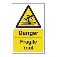 Danger Fragile roof - RPVC (200 x 300mm)