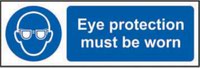 Eye Protection Must Be Worn’ Sign; Self-Adhesive Vinyl (300mm x 100mm)