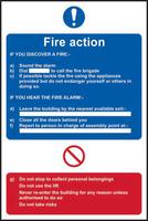 Self-Adhesive Vinyl Fire Action Procedure sign (200 x 300mm). Easy to use and fix.