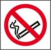 Self-adhesive vinyl No Smoking Symbol Sign (100 x 100mm). Easy to use; simply peel off the backing and apply to a clean dry surface.