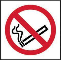 Self-Adhesive Vinyl No Smoking sign (200 x 200mm). Easy to use and fix.