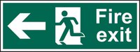 Fire Exit (Man Arrow Left)’ Sign; Self-Adhesive Vinyl (300mm x 100mm)