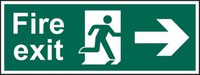 Fire Exit (Man Arrow Right)’ Sign; Self-Adhesive Vinyl (300mm x 100mm)