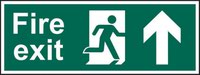 Fire Exit (Man Arrow Up)’ Sign; Self-Adhesive Vinyl (300mm x 100mm)