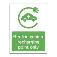 EV Recharging Point Only Sign 300x400mm ACP 14986