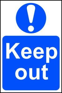 KEEP OUT SIGN 400X600MM PVC 4003
