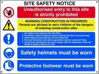 SITE SAFETY NOTICE 800X600MM FOAMEX 4550