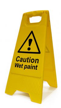 Caution Wet Paint Heavy Duty A Board made from polypropylene and are printed on both sides. Size 620 x 300 x 450mm