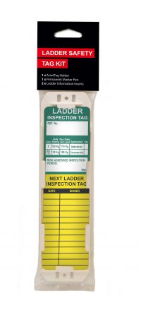 Ladder Tagging System Kit includes 1 holder; 2 inserts and 1 pen. For use when performing a ladder inspection.