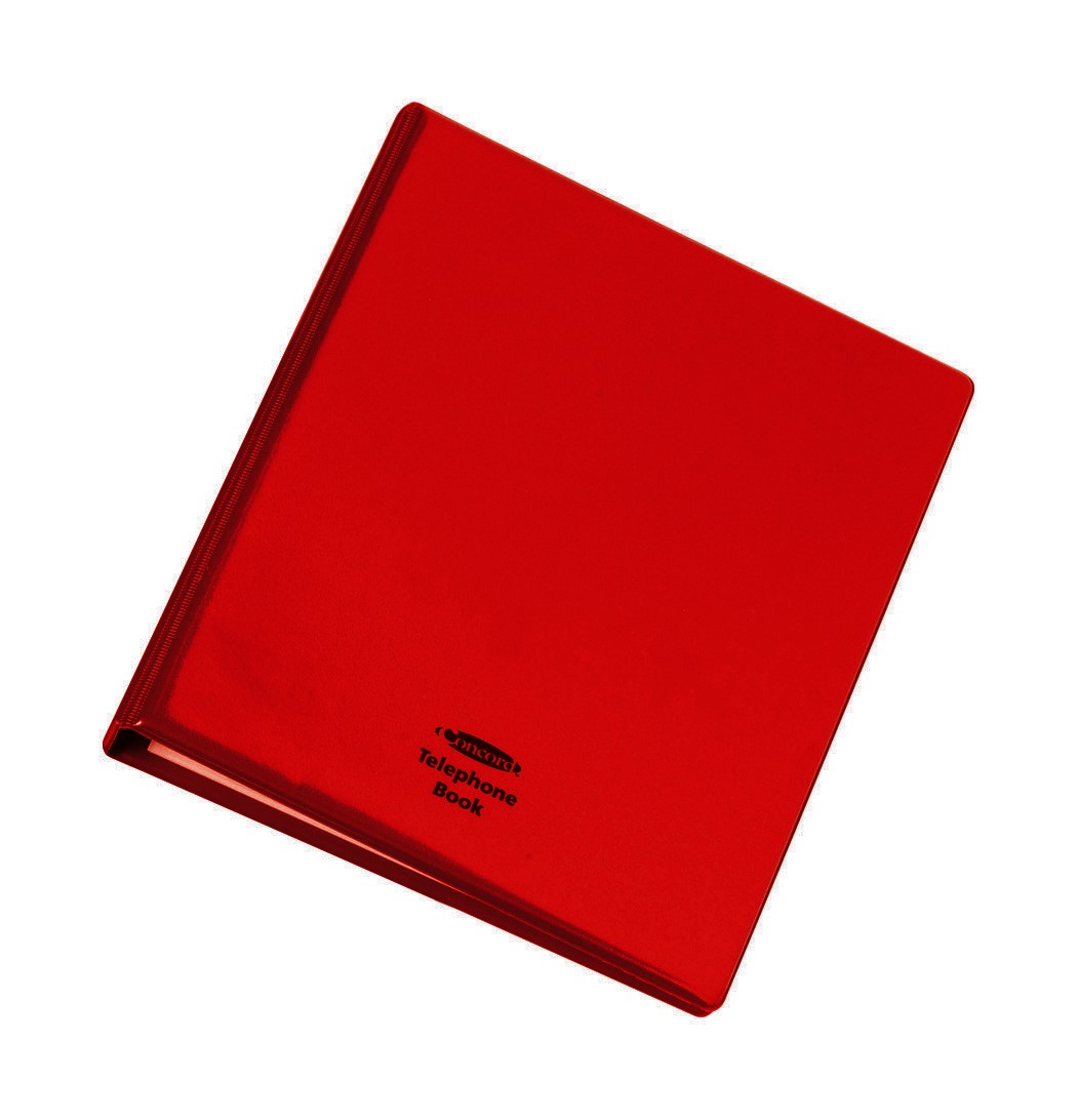 Image for Telephone Index and Address Book Binder with Matching A-Z Index and 20 Sheets A5 Red