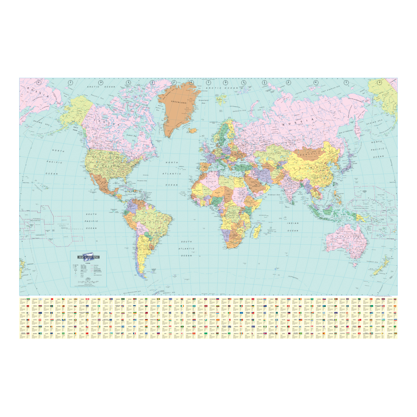 Image for Map Marketing World Political Map Unframed W1236xH866mm Ref BEX