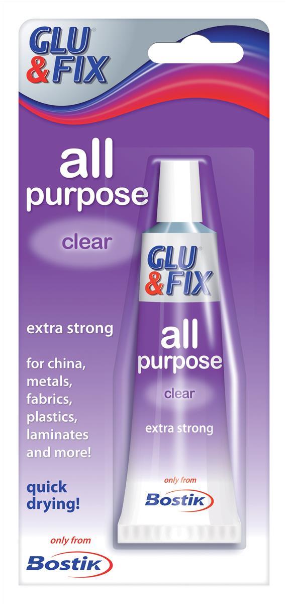 Image for Bostik Glu & Fix All Purpose Adhesive Extra Strong Quick Drying 50ml Clear Ref 80208 [Pack 6]
