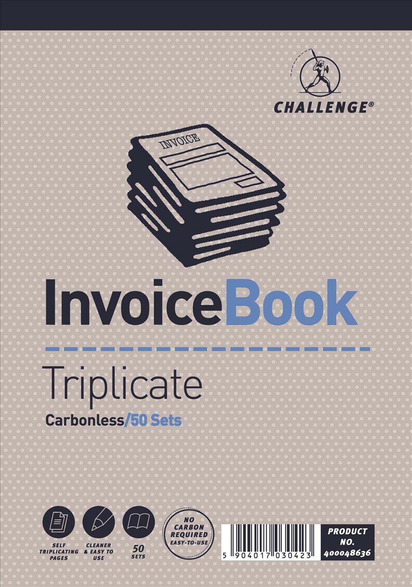 Image for Challenge Triplicate Book Headbound Carbonless Invoice Ref 400048636 [Pack 5]