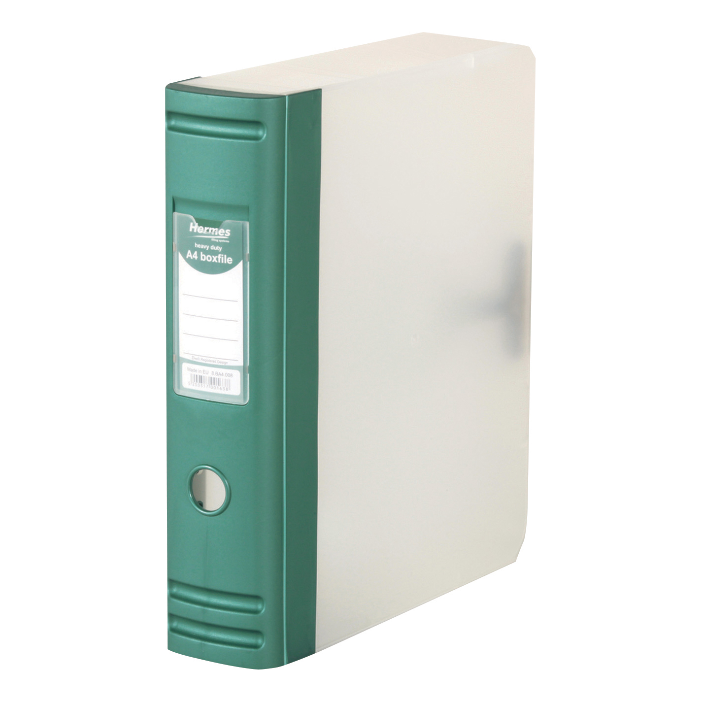 Image for Hermes Box File Polypropylene 80mm Spine A4 Metallic Green Ref 8BA4008