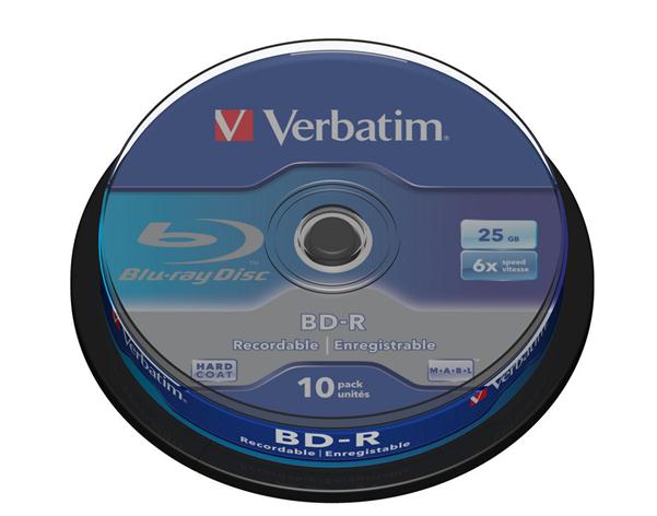 Image for Verbatim BD-R Blu Ray Recordable Disk Spindle 6x Speed 25Gb Ref 43742 [Pack 10]