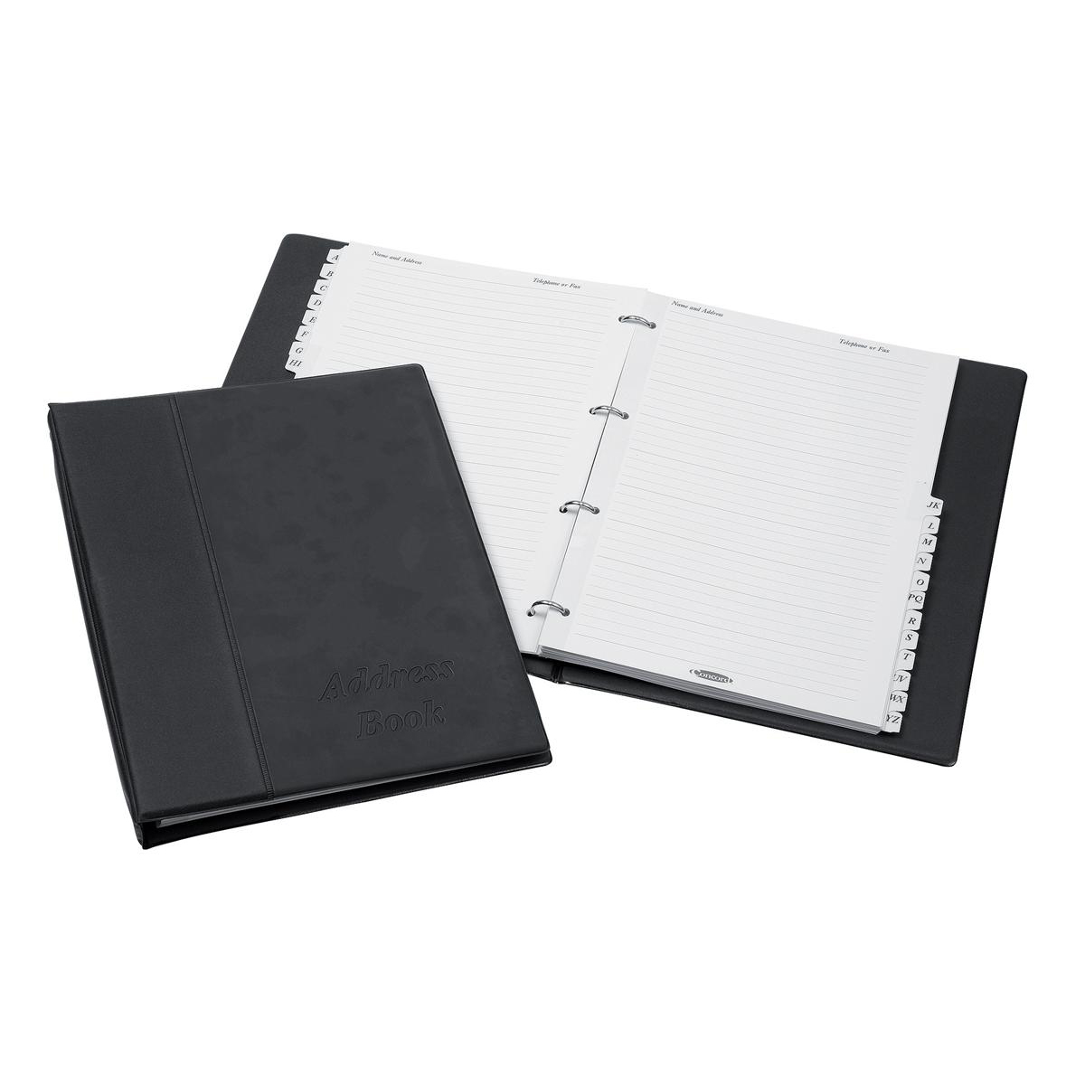 Image for Telephone Index Book Binder with Matching A-Z Index and 20 Sheets A4 Black