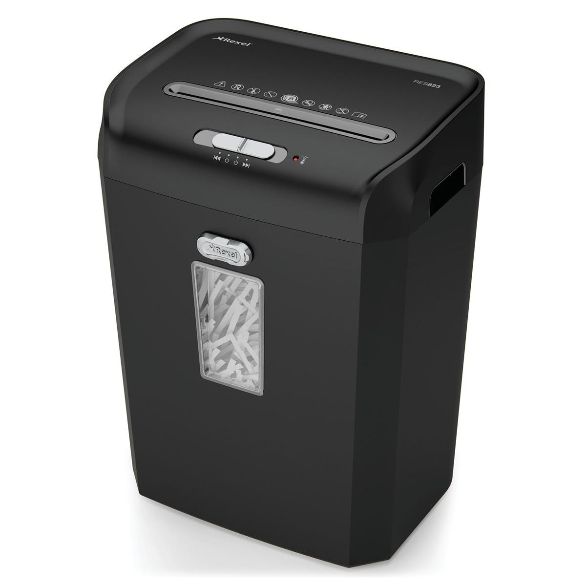 Rexel Promax REX823 Personal Shredder Cross Cut P-4 4x35mm Black/Grey Ref 1758055A Rexel Promax REX823 Personal Shredder Cross Cut P-4 4x35mm Black/Grey Ref 1758055A