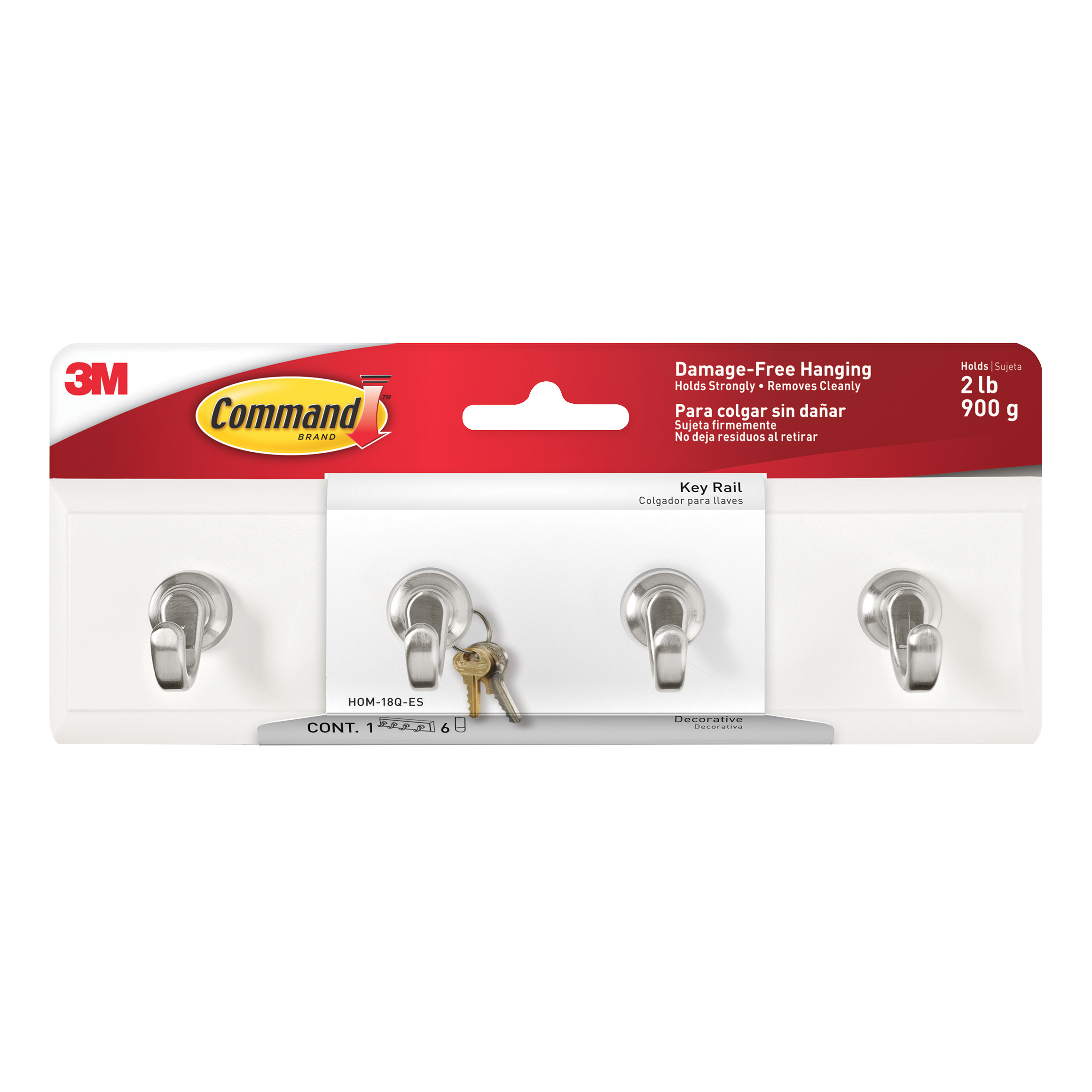 Command Key Rail Quartz 1 Rail/4 Strips Ref HOM-18Q-ES Command Key Rail Quartz 1 Rail/4 Strips Ref HOM-18Q-ES