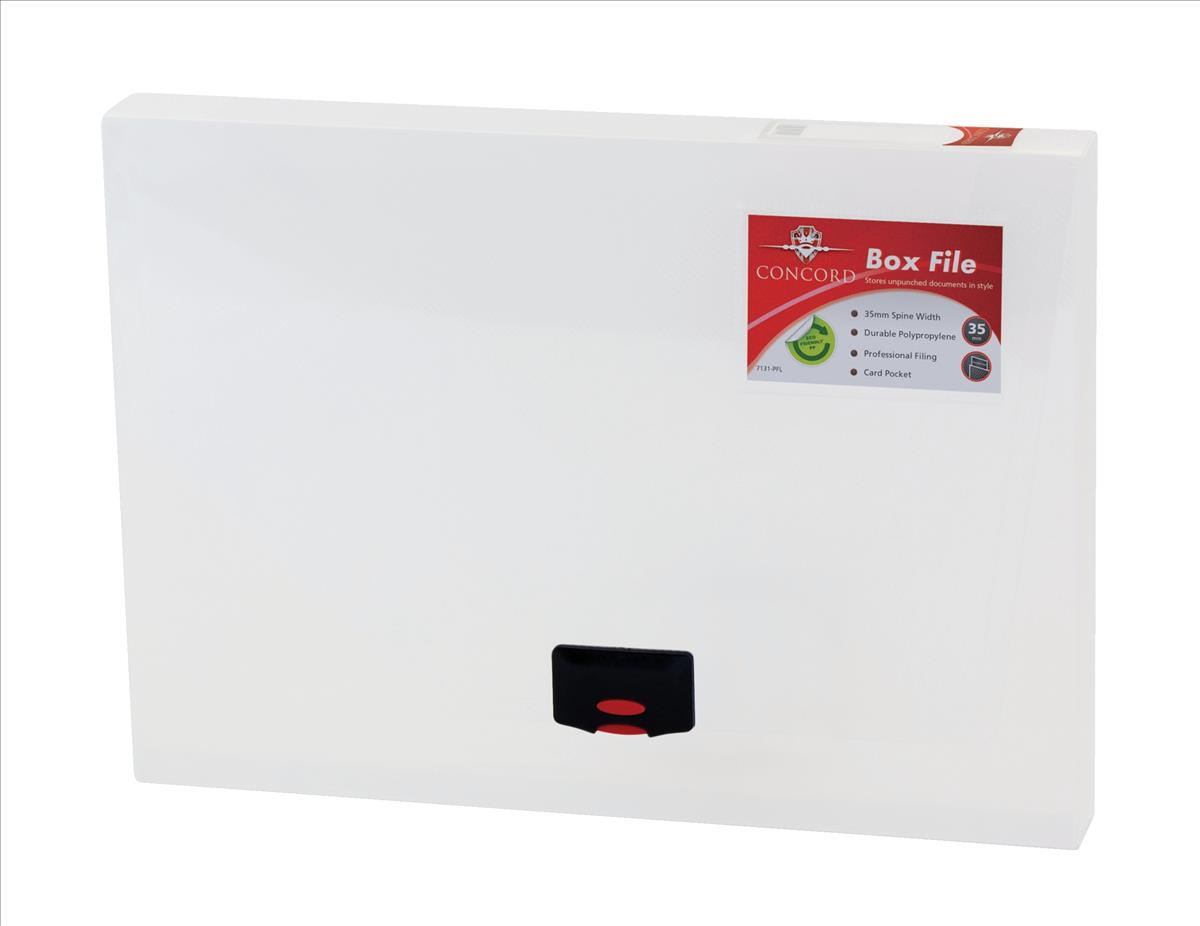 Image for Concord Document Box Polypropylene 35mm Spine A4 Clear Ref 7131-PFL