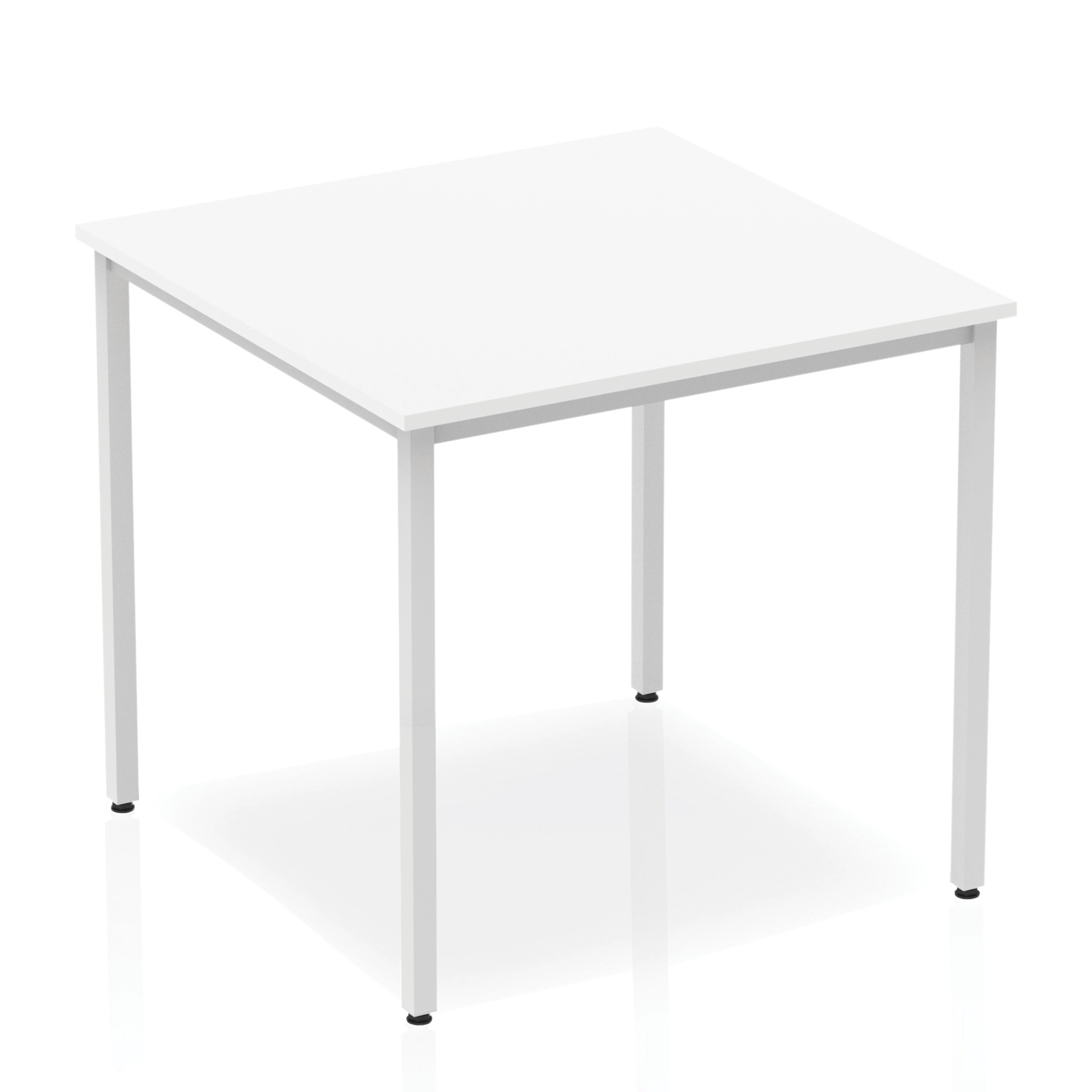 Trexus Square Box Frame Silver Leg Table 800x800mm White Ref BF00114 Trexus Square Box Frame Silver Leg Table 800x800mm White Ref BF00114