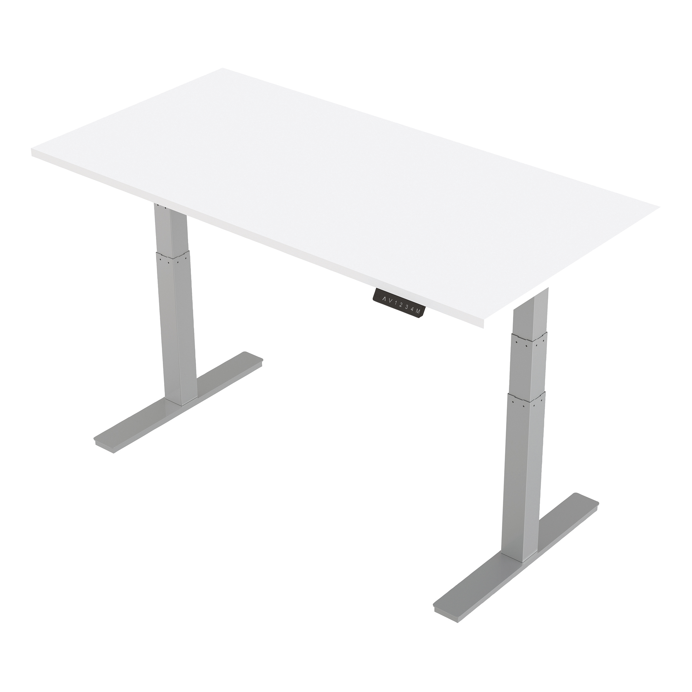 Trexus Sit-Stand Desk Height-adjustable Silver Leg Frame 1600/800mm White Ref HA01011 Trexus Sit-Stand Desk Height-adjustable Silver Leg Frame 1600/800mm White Ref HA01011