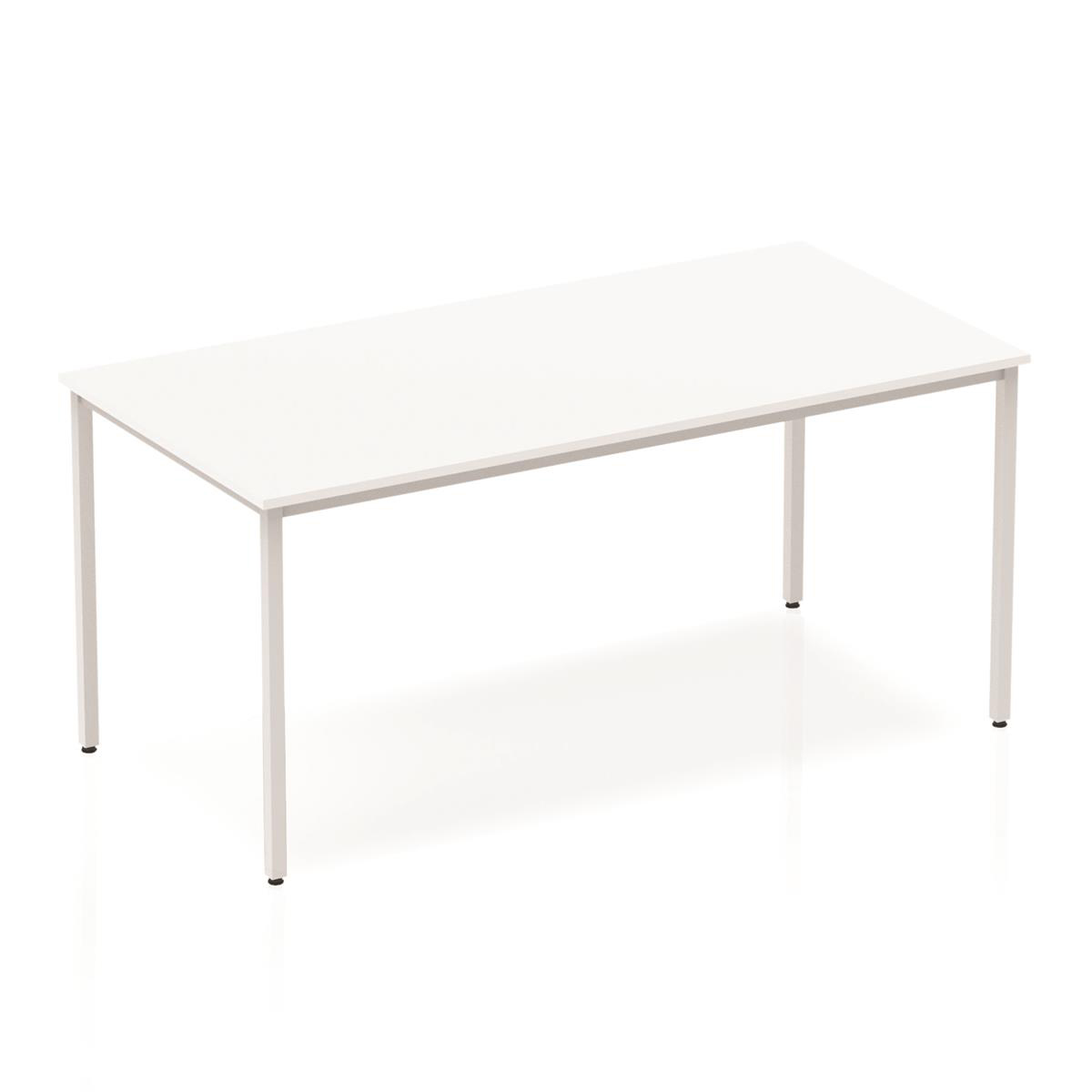 Trexus Rectangular Box Frame Silver Leg Table 1600x800mm White Ref BF00117 Trexus Rectangular Box Frame Silver Leg Table 1600x800mm White Ref BF00117