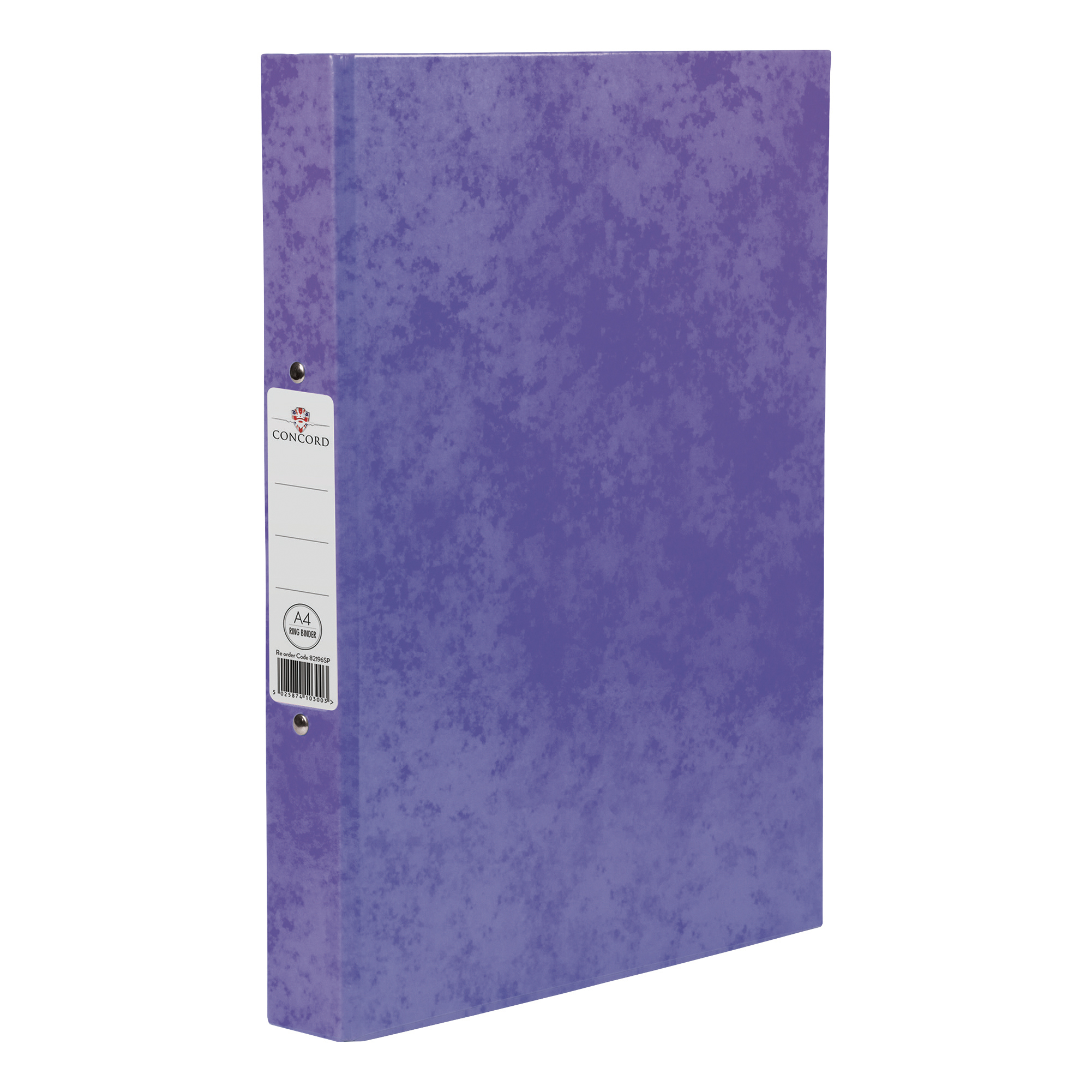Image for Concord Contrast Ring Binder Laminated 2 O-Ring Capacity 25mm A4 Purple Ref 82196 [Pack 10]