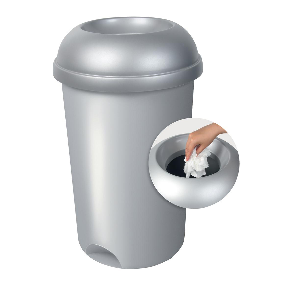 Addis Open Top Bin Base 50 Litre Metallic Ref 503579 Addis Open Top Bin Base 50 Litre Metallic Ref 503579