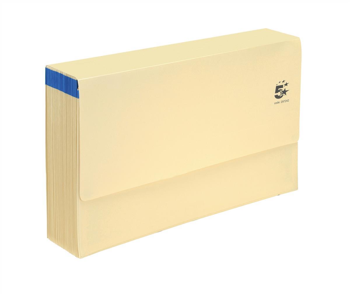 Image for 5 Star De Luxe Expanding File with Flap 31 Pockets 1-31 Foolscap Buff