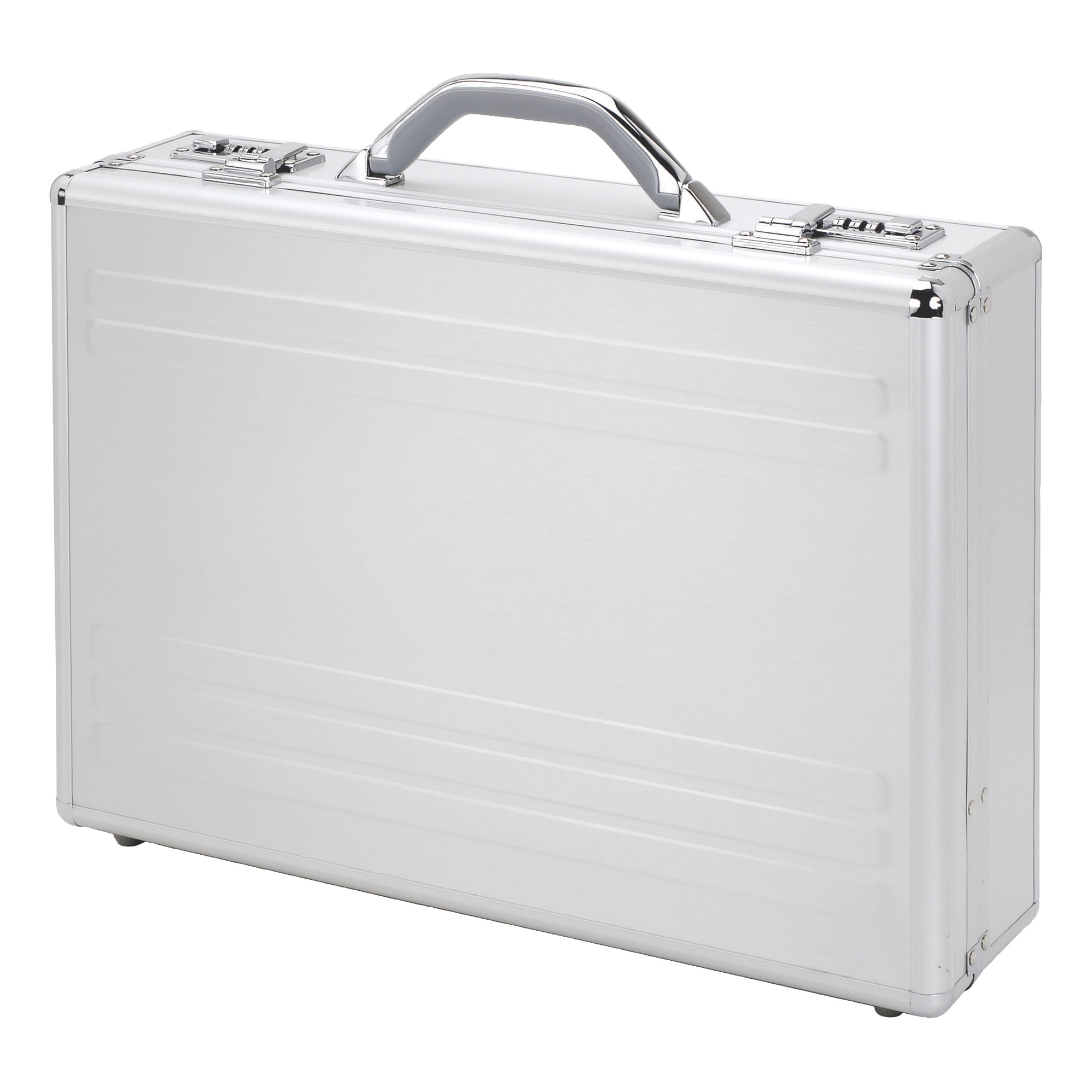Image for Alumaxx Kronos Laptop Attache Case with Padding 2 Combination Locks Silver Aluminium Ref 45131