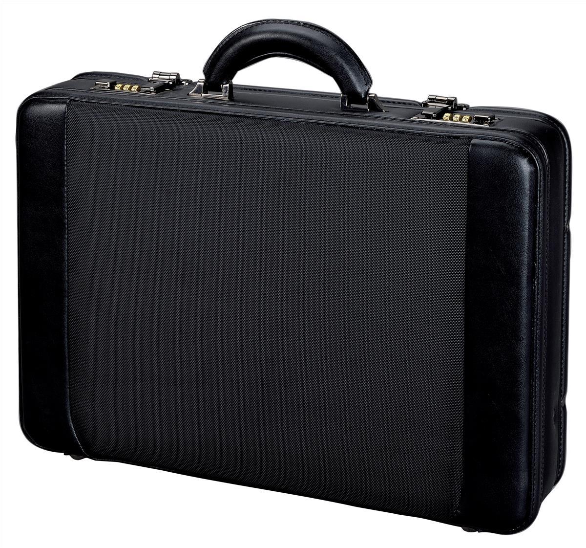 Image for Alassio Attache Case and Removable Laptop Sleeve Imitation Leather Expandable Black Ref 45039