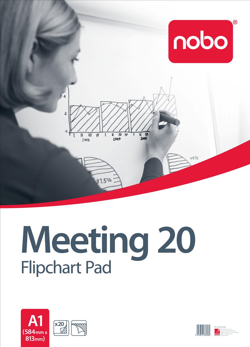 Image for Nobo Meeting Flipchart Pad Perforated 70gsm 20 Sheets A1 Plain Ref 34633698 [Pack 5]