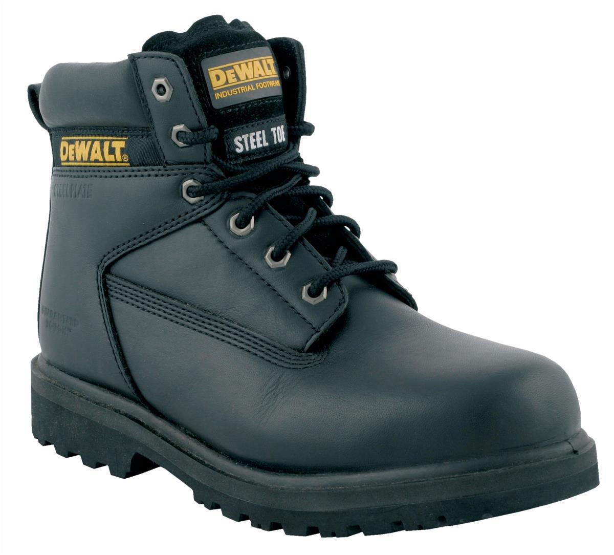 Image for Dewalt Safety Boots 6 inch Steel-midsole Chemical-resistant Size 9 Leather Black Ref Maxi 9