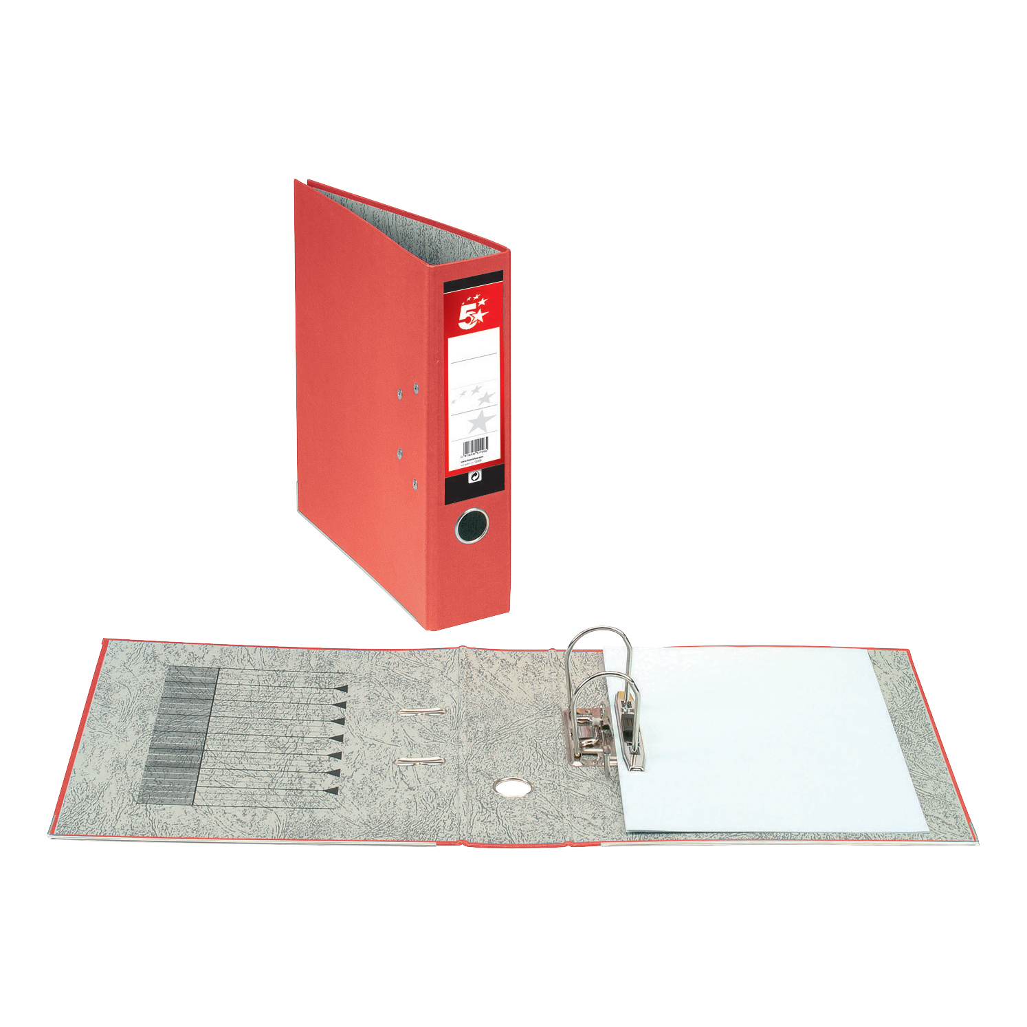 5 Star Office Lever Arch File 70mm Spine A4 Red