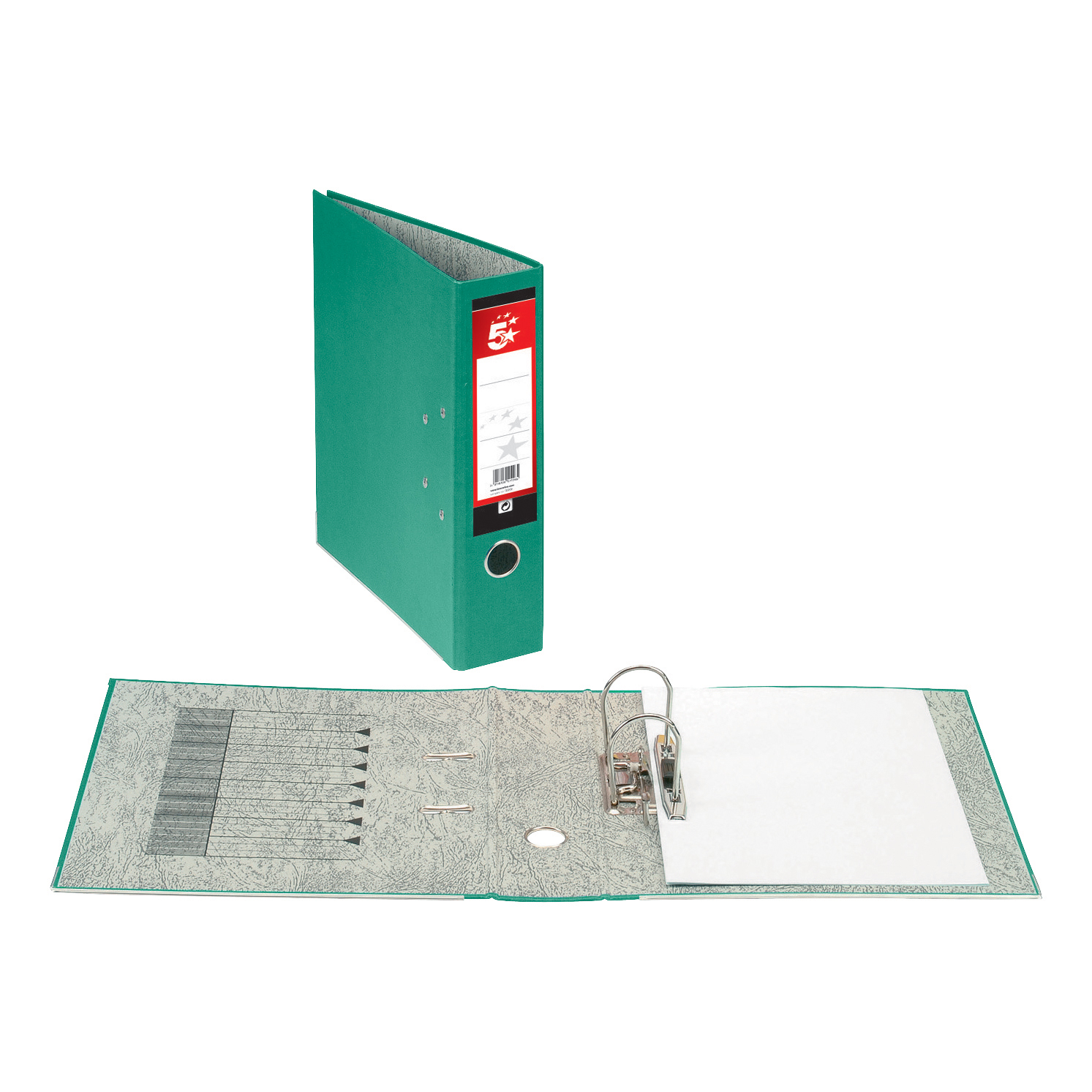 5 Star Office Lever Arch File 70mm Spine A4 Green
