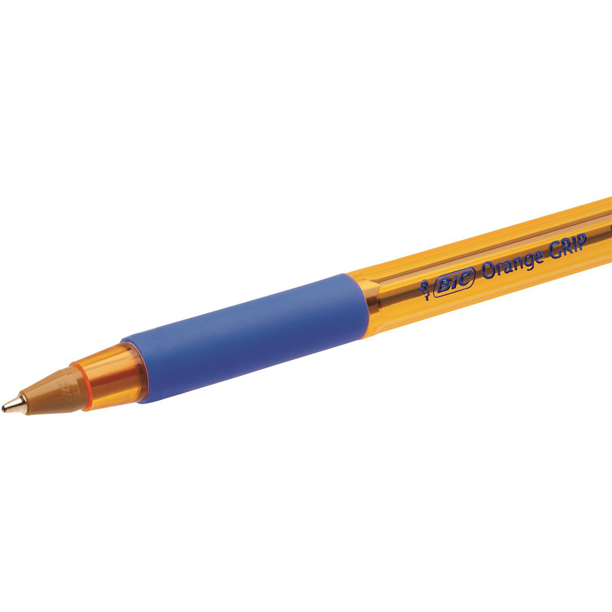 Blue Pack of 4 Bic Orange Grip Ball Pens Fine Nib 